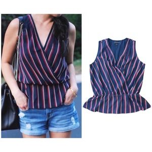 Banana Republic Stripped Peplum Top